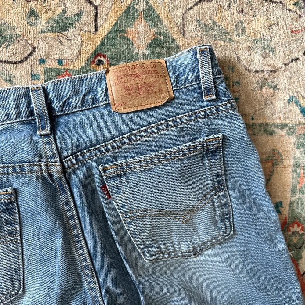 Vintage Levi's Light Blue Straight Jeans with Distressed Details gorgeous wash - Picture 5 of 5